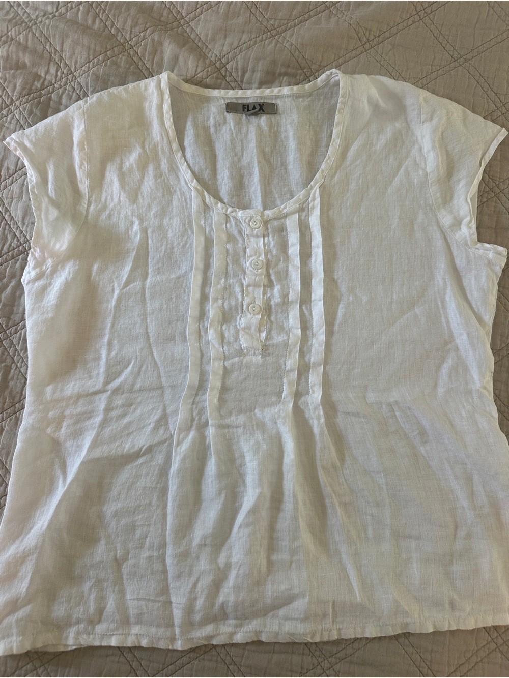 FLAX 100% Linen White Sleeveless Blouse